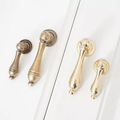 MFYS Antique Bronze Drop Pull Cupboard Vintage Style Drop Pull Drawer Knobs • $6.16