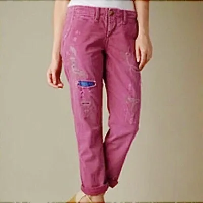True Religion NWT Very Berry Jordan Factory Distressed Boyfriend Jeans Size 26 • $65