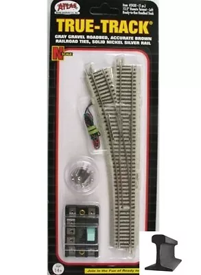 Atlas N Scale ~ Code 65 True-Track Left Hand Switch Turnout 12.5 Radius ~ 2430 • $23.87