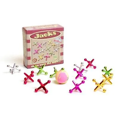 Jacks Game Metal Crosses Ball Knucklebones Fivestones Classic Party Filler Toy • £4.99