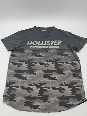 Hollister Large Logo Men Gray Camouflage T-shirt..T194 • $5.10