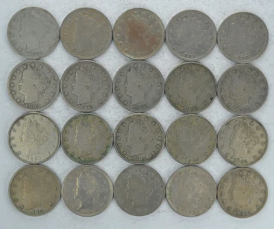 $20.55 • Buy Roll Of Forty (40) 1883 No Cents Liberty V Nickels