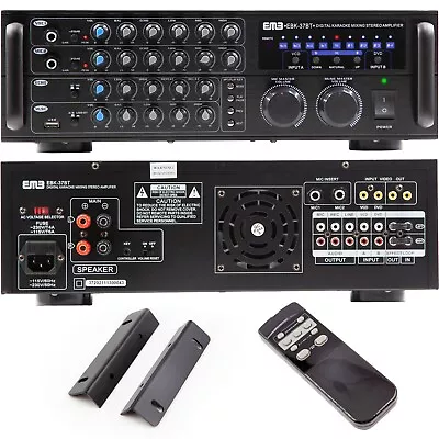$189.99 • Buy EMB EBK37 700W Digital Karaoke Mixer Amplifier Key Control 2 MICs  ECHO Excite