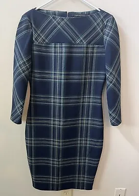 Womens NEW NWT Zara Plaid Bodycon Form Fitting Sexy Dress Size Large • £24.10