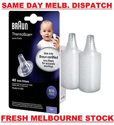 Genuine BRAUN ThermoScan Ear Thermometer Replacement Lens Filters Caps - 40 Pack • $26.50