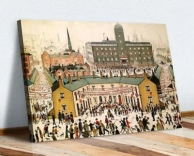 £7.64 • Buy VE DAY VICTORY IN EUROPE CANVAS WALL ART PRINT ARTWORK PAINTING Ls Lowry Style