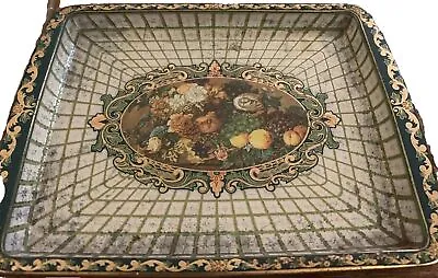 Vintage Daher Decorated Ware Fruit/Floral Tin Tray Made In England 7.5 X 6  • $10