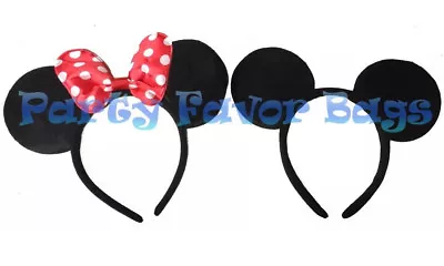 Minnie And Mickey Mouse Ears Headbands Adult Kid Halloween Costume Black Red • $6.99