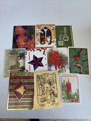 Lot Of 10 - Used Vintage Christmas Cards • $7.95