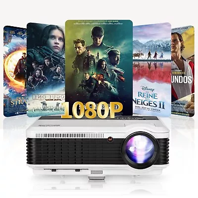 EUG HD 1080P Home Theater Projector Wifi Wireless IPhone USB Bundle Screen 100  • £185.99