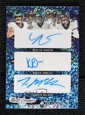 2023 Leaf Eclectic Blue Sparkles 3/8 Smith Ringo McKee Rookie Triple Auto RC • $7.50