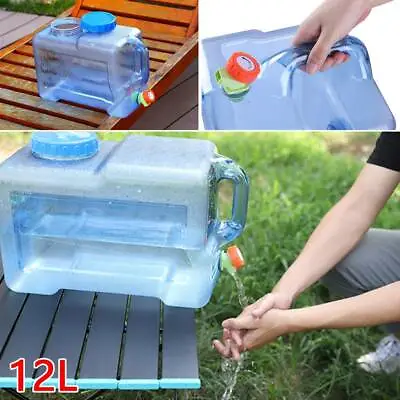 £15.89 • Buy Camping Hiking Tap Carry Tank Container Storage 12L Drinking Water Bottle Bucket