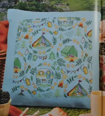 Camping Caravan Under The Stars Cushion Cover Sampler Cross Stitch Chart • £1.75