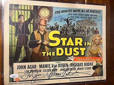 MAMIE VAN DOREN SIGNED - STAR IN THE DUST 1956 ORIGINAL Lobby  (#1 ) JSA AUTH! • $229