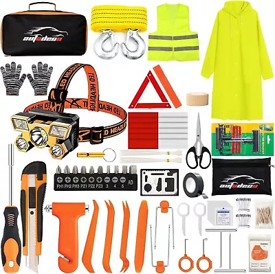 126PCS  Roadside Emergency Car Kit - Emergency Survival Kit Car Safety Kit • $41.99