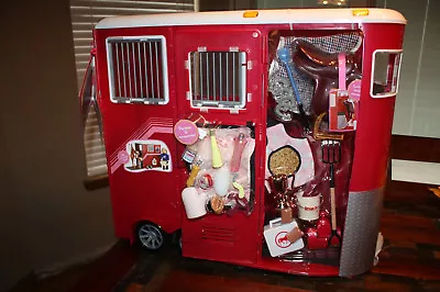 Our Generation RED Horse Trailer With Accessories Set 18  Girl Doll AG OG NEW • $169.99