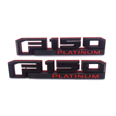 2x F150 Platinum Red Black Fender Emblem Badge 3D W For F-150 Genuine Parts • $35.33