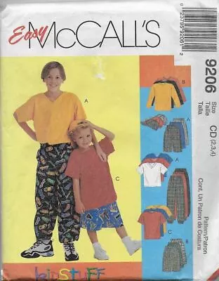 McCall's Sewing Pattern 9206 Boys' SHIRT T-SHIRT PANTS SHORTS & HAT 2 3 4 • $9.99