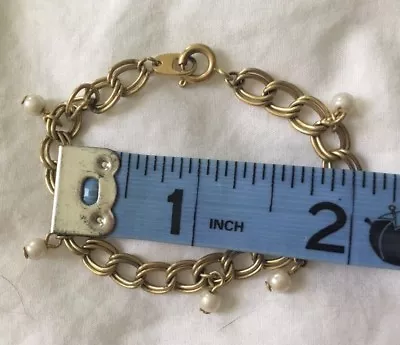 Child Bracelet Gold Color Pearl Beads Vintage! EUC! • $9.38