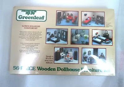 Vintage 1982 Greenleaf Miniature Dollhouse Furniture Kit #9010 56 Piece Wooden • $79.99