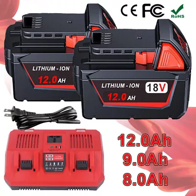 Battery For Milwaukee For M18 18V 12.0AH Extended Lithium 48-11-1812 / Charger • $67.89