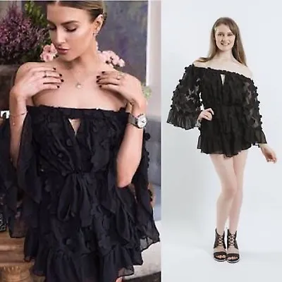 $350 • Buy Alice Mccall Past Time Paradise Black Playsuit Rare