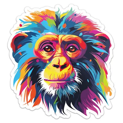 Colourful Monkey Animal Vinyl Decal Car Bumper Sticker • $3.95