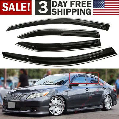 For 2007-2011 Toyota Camry JDM 3D Wavy Mugen Style Window Visor Vent Rain Guards • $27.99