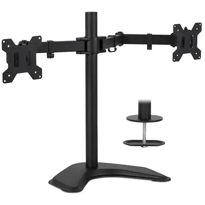 AxGear Dual Monitor Stand Adjustable Desk Mount Screen For Led LCD 13-27 Inches • $34.99