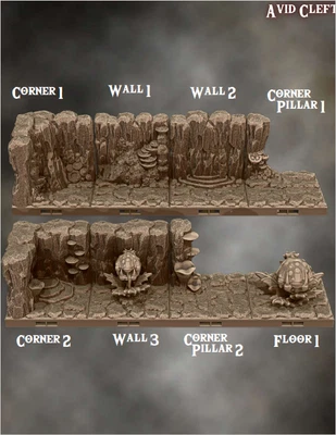 $25 • Buy Swole Avid Cleft Cavern Tiles-Aether Studios-2x2-3D Printed Dragonlock