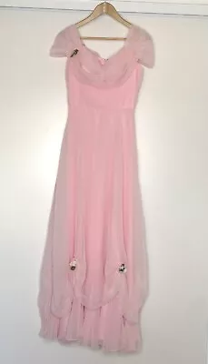 VINTAGE Henri Josef Dress Womens Pink 12 Retro Wedding Bridal Australia Designer • $59.99