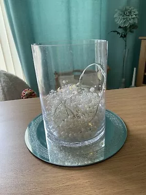 Glitter Mirror Plate Cracked Vase Wedding Party Table Centrepiece Decoration • £15