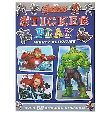 AVENGERS MARVEL Activities Sticker Play Sticker Activity Book Over 60 Stickers • £1.99