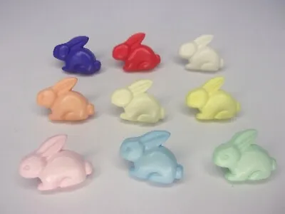 10 X Sitting Rabbit Bunny Novelty Baby Buttons 15 X 18mm Choice Of Colour • £2.79