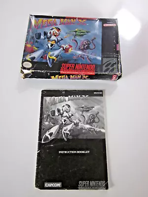 Authentic Super Nintendo Snes Mega Man X Back Box & Booklet Only • $49.99