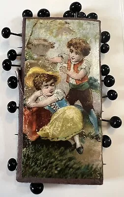 Antique Glass Head Straight Pin Card Germany Hat Corsage Victorian Mourning Pins • $15