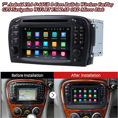 Android 10.0 4+64GB GPS Radio Stereo Player For Mercedes SL500 SL55 SL600 SL65 • $687.30