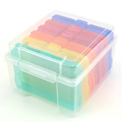 Photo Storage Box Plastic Organizer Container For 4x6  Pictures Holder Tool Box • $22.04