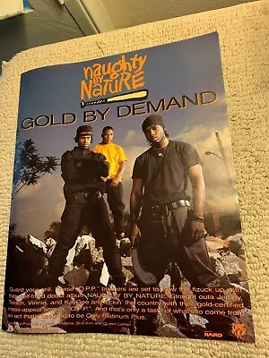 $7.49 • Buy 13.5-10 6/8” Naughty By Nature Gold By Demand Album Ad Flyer