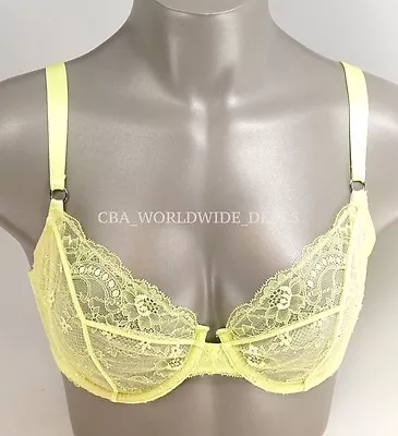 Victoria's Secret Designer Collection Yellow Lace Very Sexy Unlined Demi Bra • $12.07