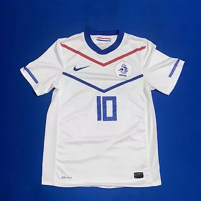 Nike Netherlands Mens Soccer 2010 Jersey Sneijder Short Sleeve White S • $35.99