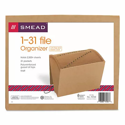 Smead 1-31 Indexed Expanding Files 31 Pockets Kraft Letter Kraft 70168 • $21.06