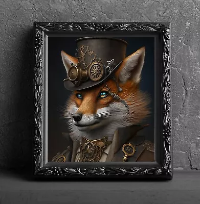 Steampunk Red Fox Art Print Wall Hanging Animal Poster Picture Photo Animal • $7.99