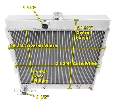 Jamn 2 Row 1  Tubes All Aluminum Radiator 22  Core For 1963 - 1967 Plymouth Fury • $241.25