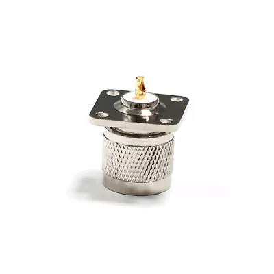 N Type Male RF COAX Connector 4-hole Panel Mount With Solder Cup Chassis Adapter • $1.28