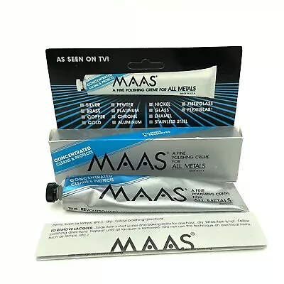 VTG MAAS Concentrated Metal Cleaning Polishing Creme Metal Tube 2oz PARTIAL READ • $24.99