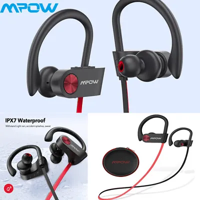 MPOW Bluetooth Wireless Headphones Headset Earbuds Sports Gym Stereo Earphones • £17.99