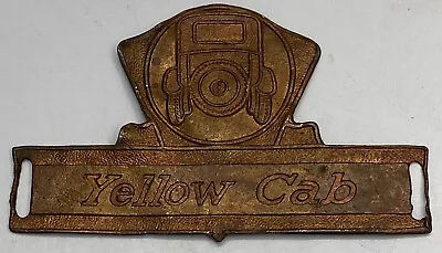 $65 • Buy Vintage 1920s Copper Yellow Cab Drivers Hat Badge Gas Oil Advertising