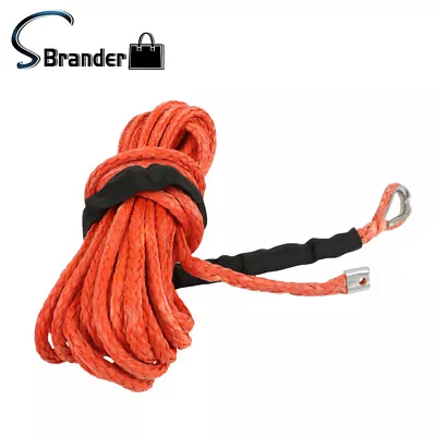 Synthetic Winch Rope Line Recovery Cable For ATV 5/16 X50' 12000LBS Orange • $33.23