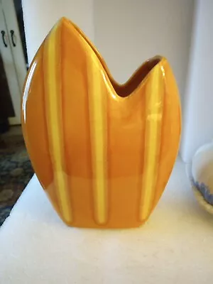 Mid Century Modern HULL USA Pottery Persimmon Continental Orange Vase #53 8.5” • $49